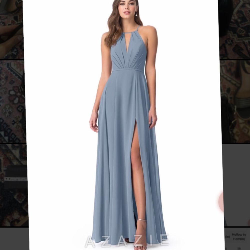Azazie EVALEEN Formal Bridesmaid Dress Dusty Blue